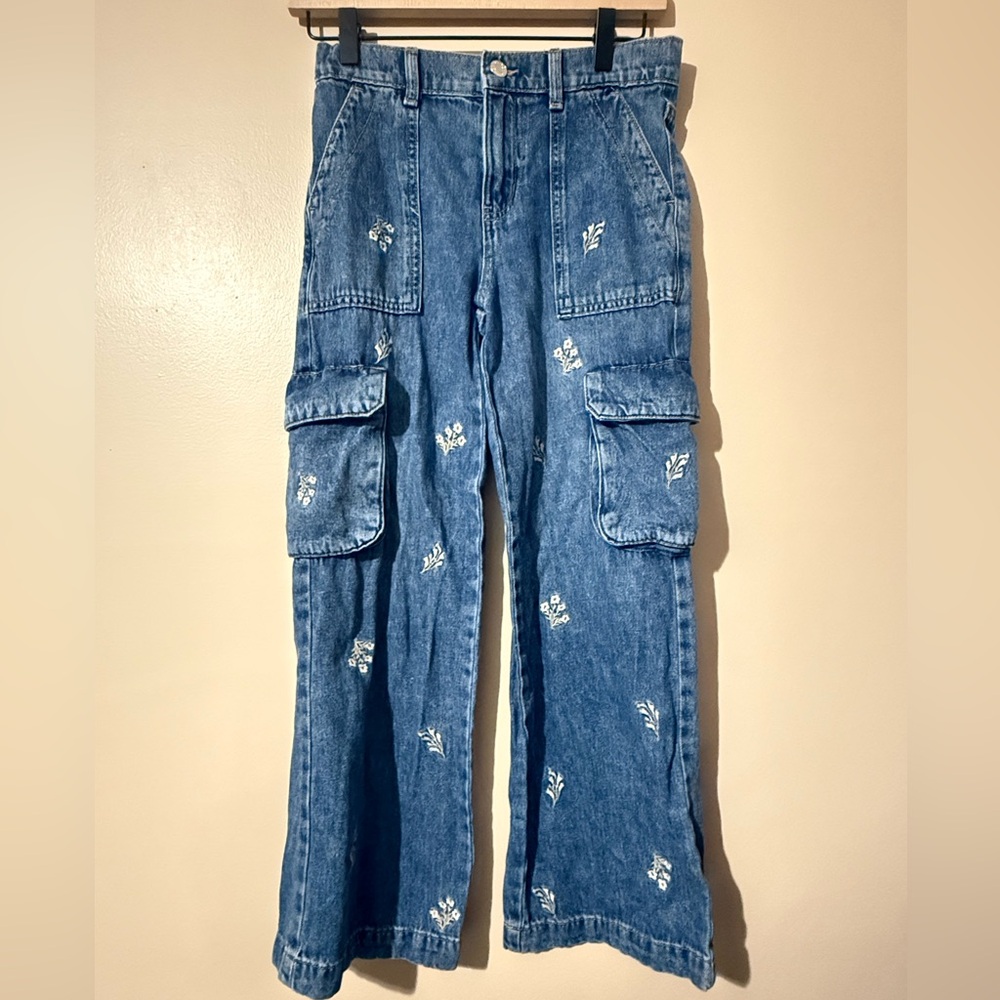 SO Kids Blue Floral Cargo Jeans